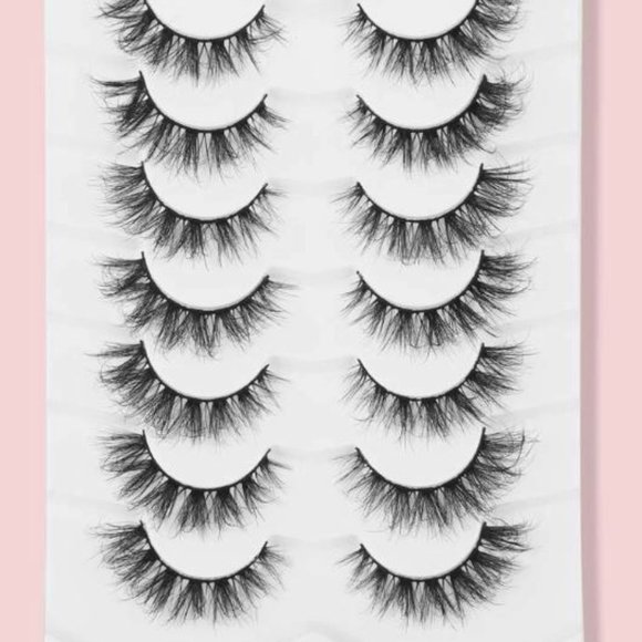 Cat Eye False Eyelashes 7 pairs 13mm Cross-Messy Short Eyelashes - Picture 1 of 5